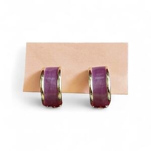 Vintage Gold and Purple Clip-on Earrings